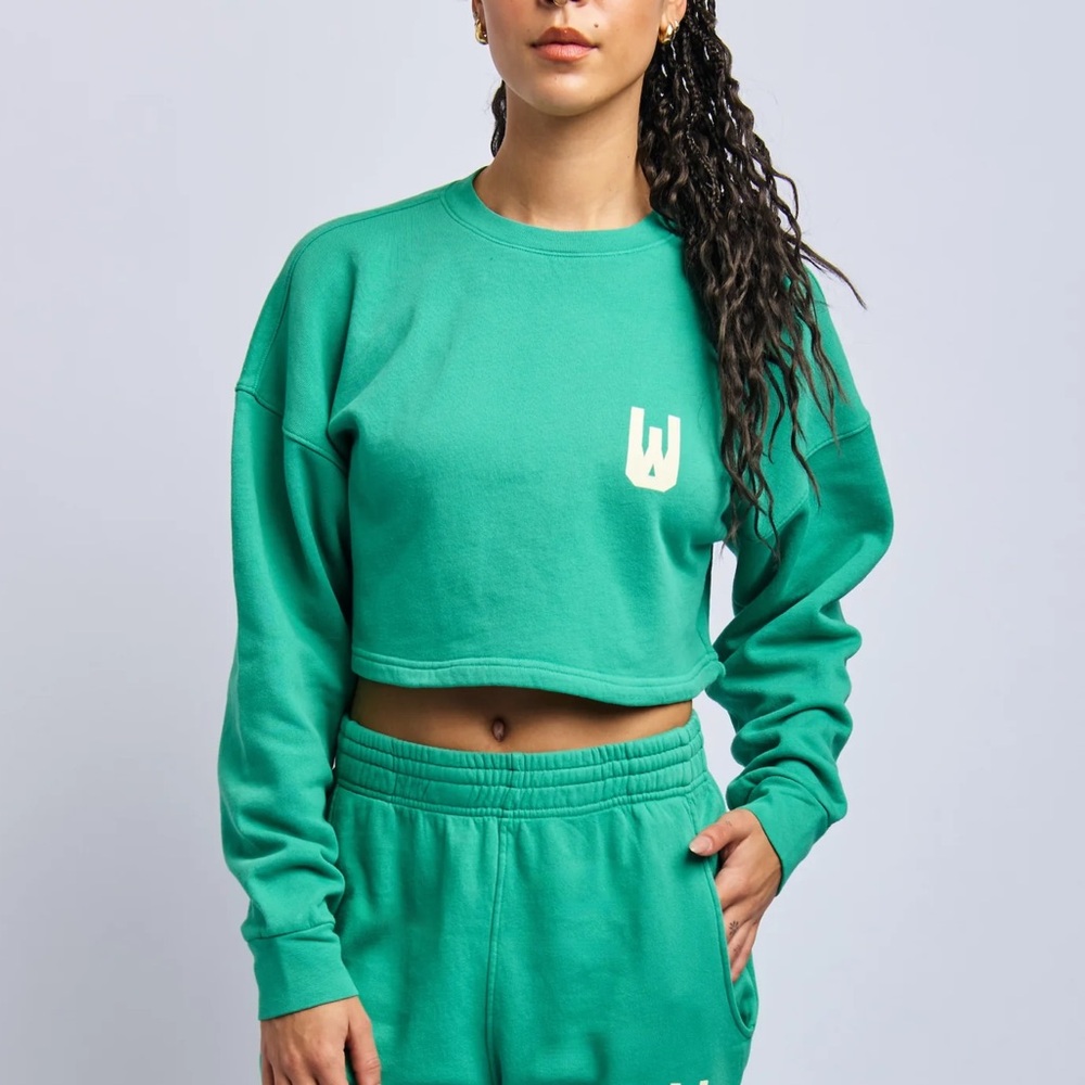 URTHWEAR Icon Cloudfleece Cropped Sweatshirt - Digital Green - XS NWoT